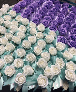 Segnaposto Rosa di Sapone Bianco Viola 101 - NonSoloCerimonie.it
