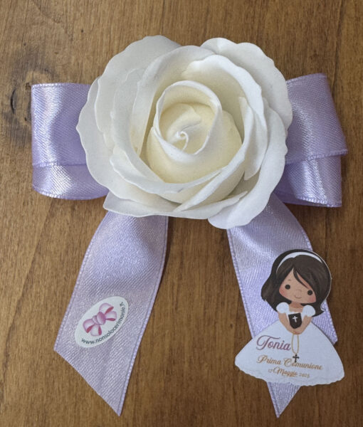 Segnaposto Rosa di Sapone Bianco Lilla 102 - NonSoloCrimonie.it