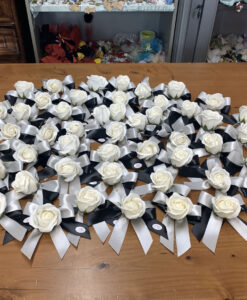 Segnaposto Rosa di Sapone Bianca Nero Grigio 101 - NonSoloCerimonie.it