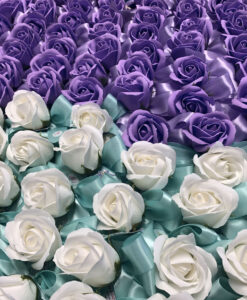 Segnaposto Rosa di Sapone Bianco Viola 102 - NonSoloCerimonie.it