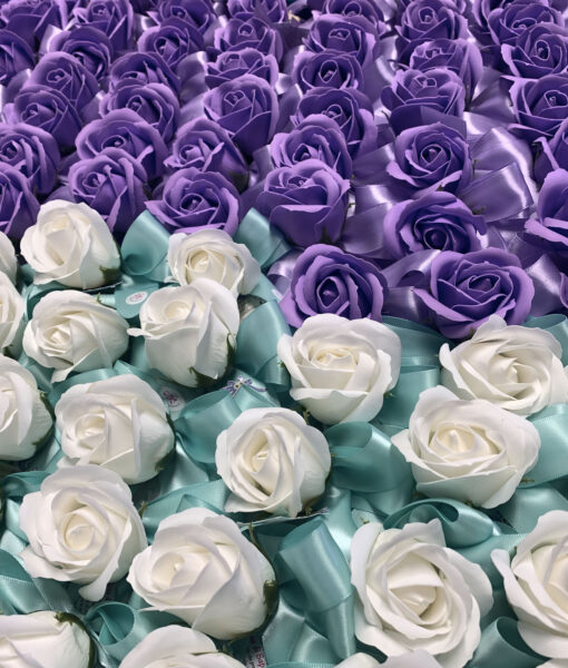 Segnaposto Rosa di Sapone Bianco Viola 102 - NonSoloCerimonie.it