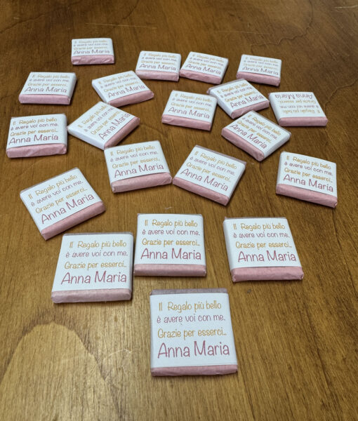 Segnaposto Cioccolatino Personalizzato Semplice Rosa Oro 101 - NonSoloCerimonie.it