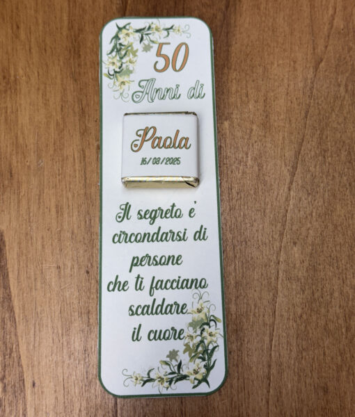 Segnaposto Cioccolatino Personalizzato Super Verde 50 102 - NonSoloCerimonie.it