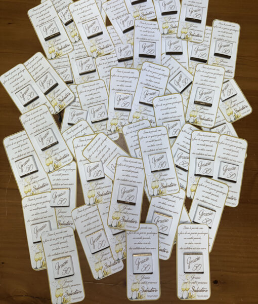 Segnaposto Cioccolatino Personalizzato 50 Oro 1003 - NonSoloCerimonie.it