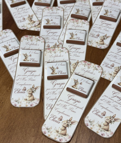Segnaposto Cioccolatino Personalizzato Coniglio 101 - NonSoloCerimonie.it