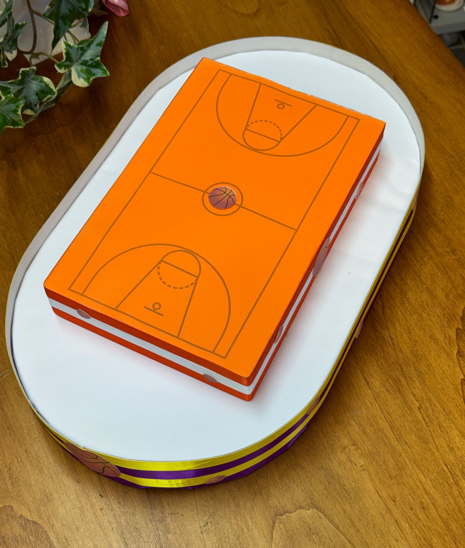 Vassoio Campo da Basket Giallo-Viola Arancione Bianco 101 - NonSoloCerimonie.it