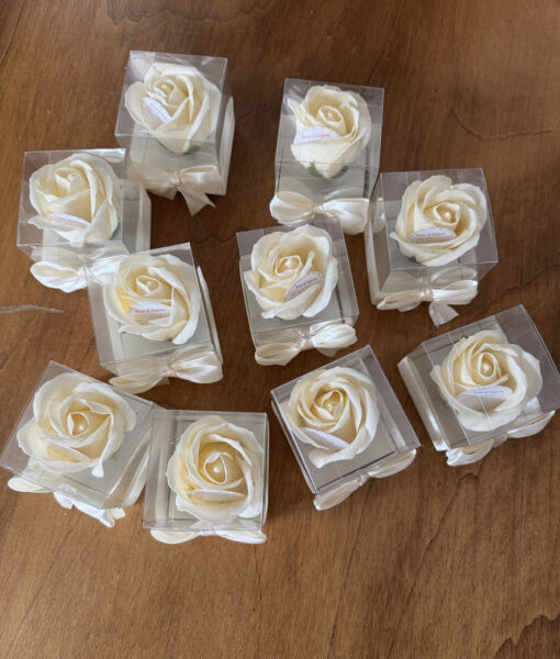 Segnaposto Rosa di Sapone Box Avorio Avorio 103 - NonSoloCerimonie.it