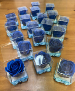 Segnaposto Rosa di Sapone Box Blu Azzurra Semplice 100 - NonSoloCerimonie.it