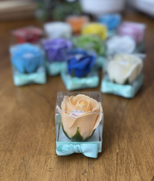 Segnaposto Rosa di Sapone Box Color Tiffany 102 - NonSoloCerimonie.it