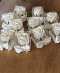 Segnaposto Rosa di Sapone Box Avorio Avorio 100 - NonSoloCerimonie.it