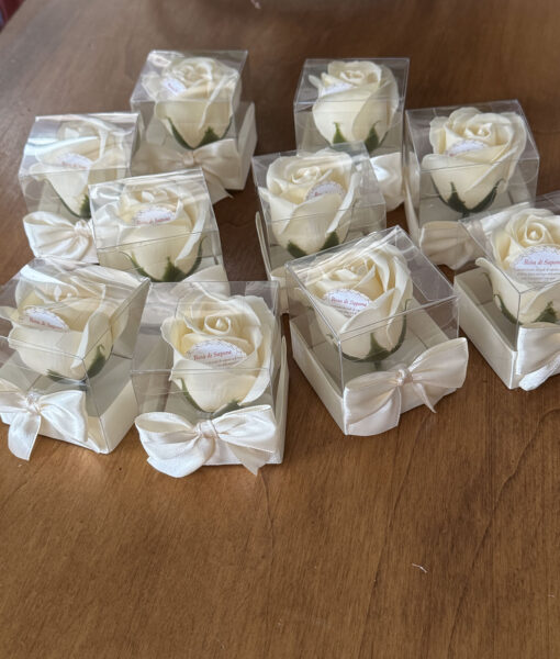 Segnaposto Rosa di Sapone Box Avorio Avorio 100 - NonSoloCerimonie.it