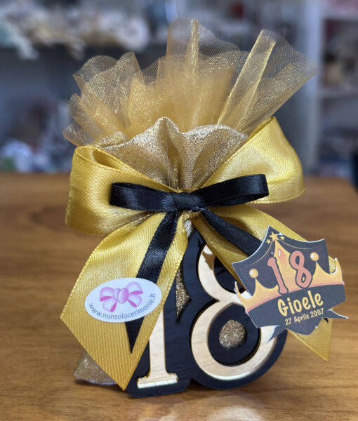 Bomboniera Porta Confetti 18 Nero Oro Oro Nero 100 - NonSoloCerimonie.it