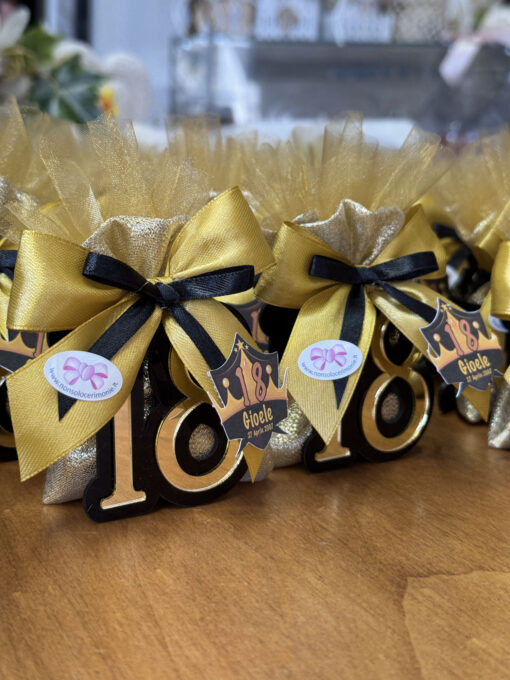 Bomboniera Porta Confetti 18 Nero Oro Oro Nero 102 - NonSoloCerimonie.it