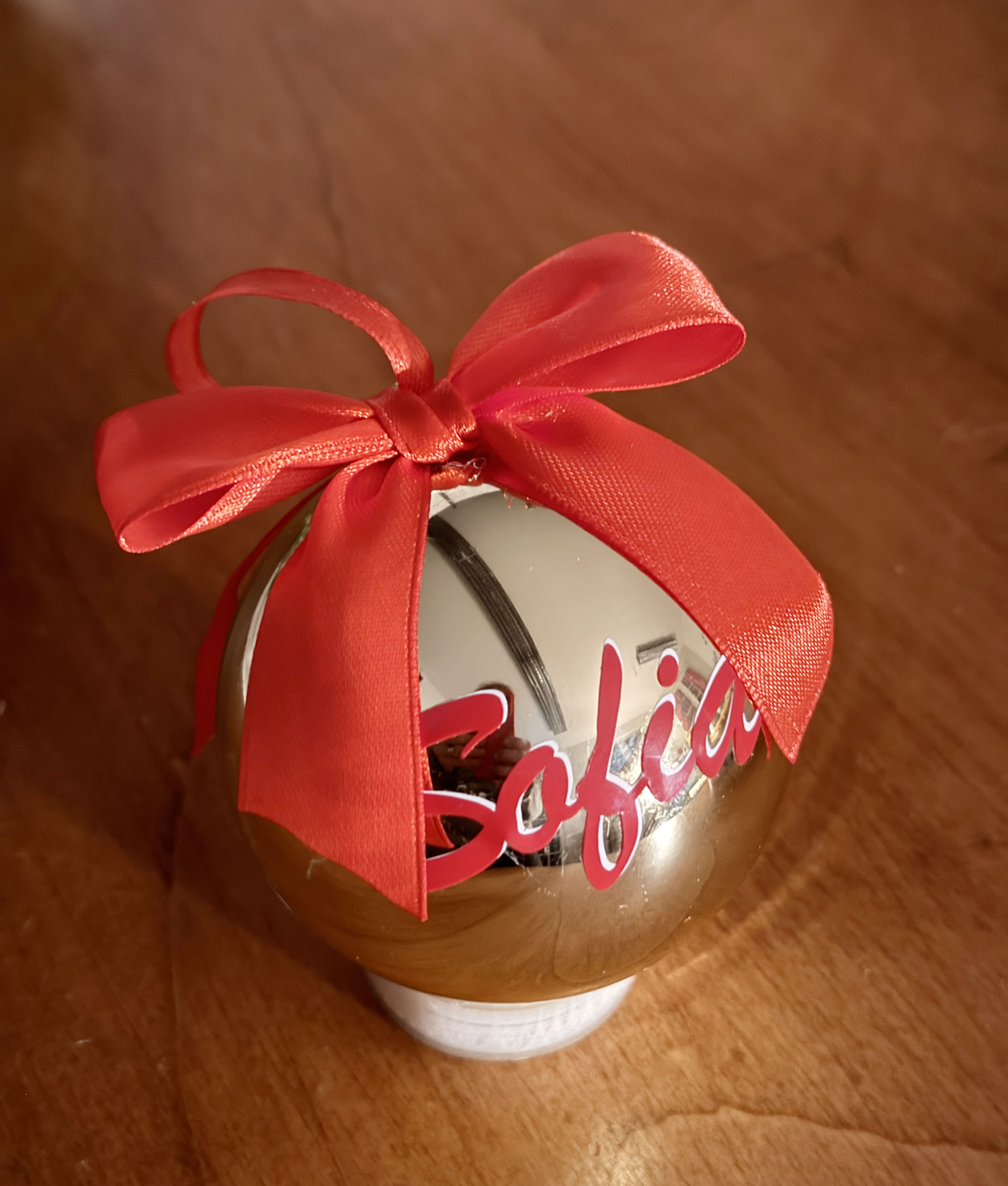 Pallina di Natale Personalizzata Oro Rosso 100 - NonSoloCerimonie.it
