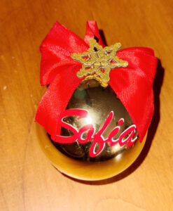 Pallina di Natale Personalizzata Oro Rosso 101 - NonSoloCerimonie.it