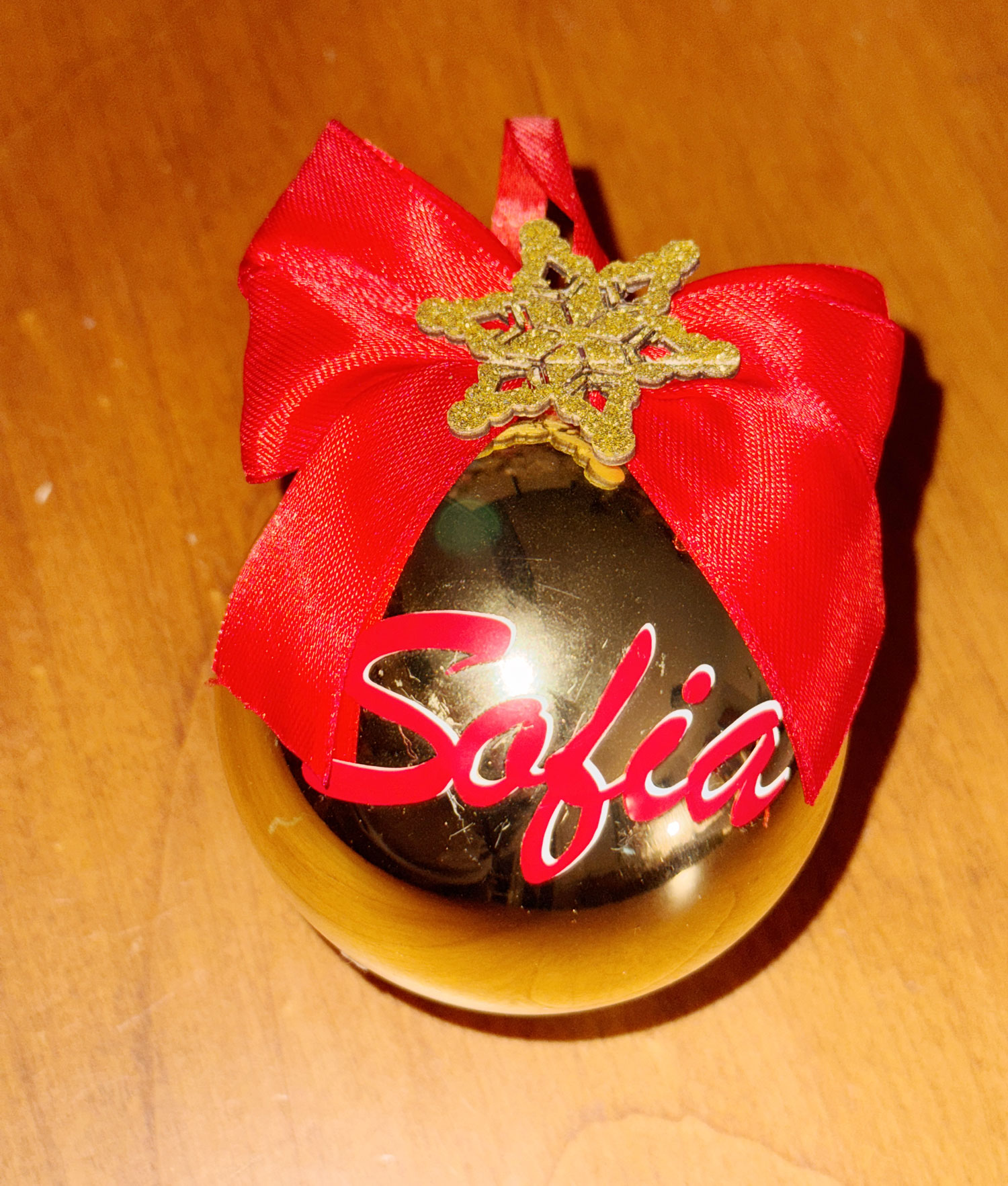 Pallina di Natale Personalizzata Oro Rosso 101 - NonSoloCerimonie.it