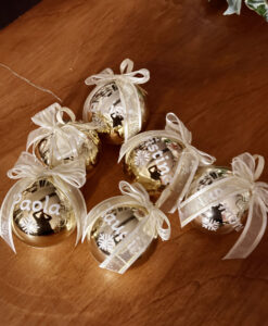 Pallina di Natale Personalizzata Oro Bianco 100 - NonSoloCerimonie.it