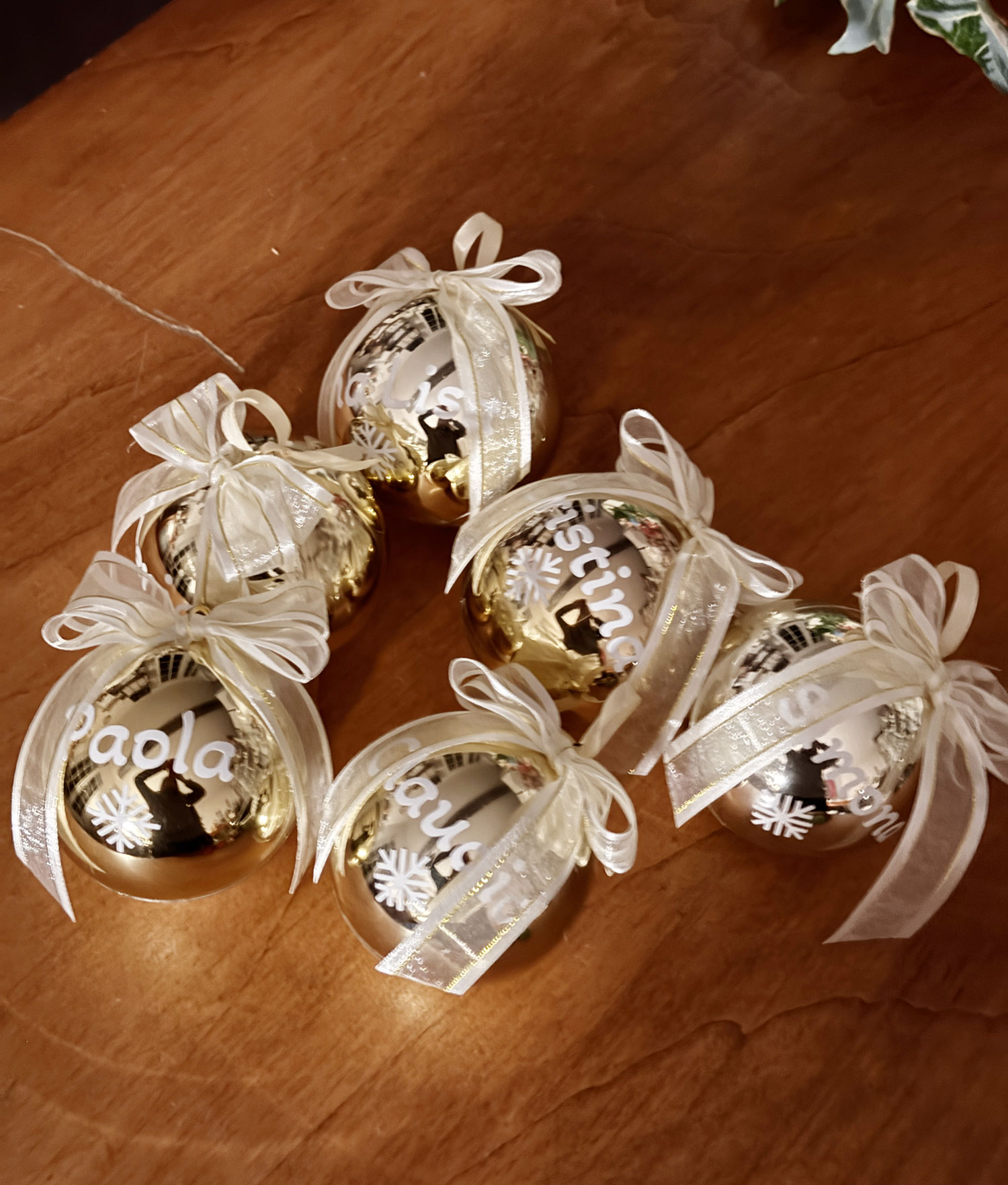 Pallina di Natale Personalizzata Oro Bianco 100 - NonSoloCerimonie.it