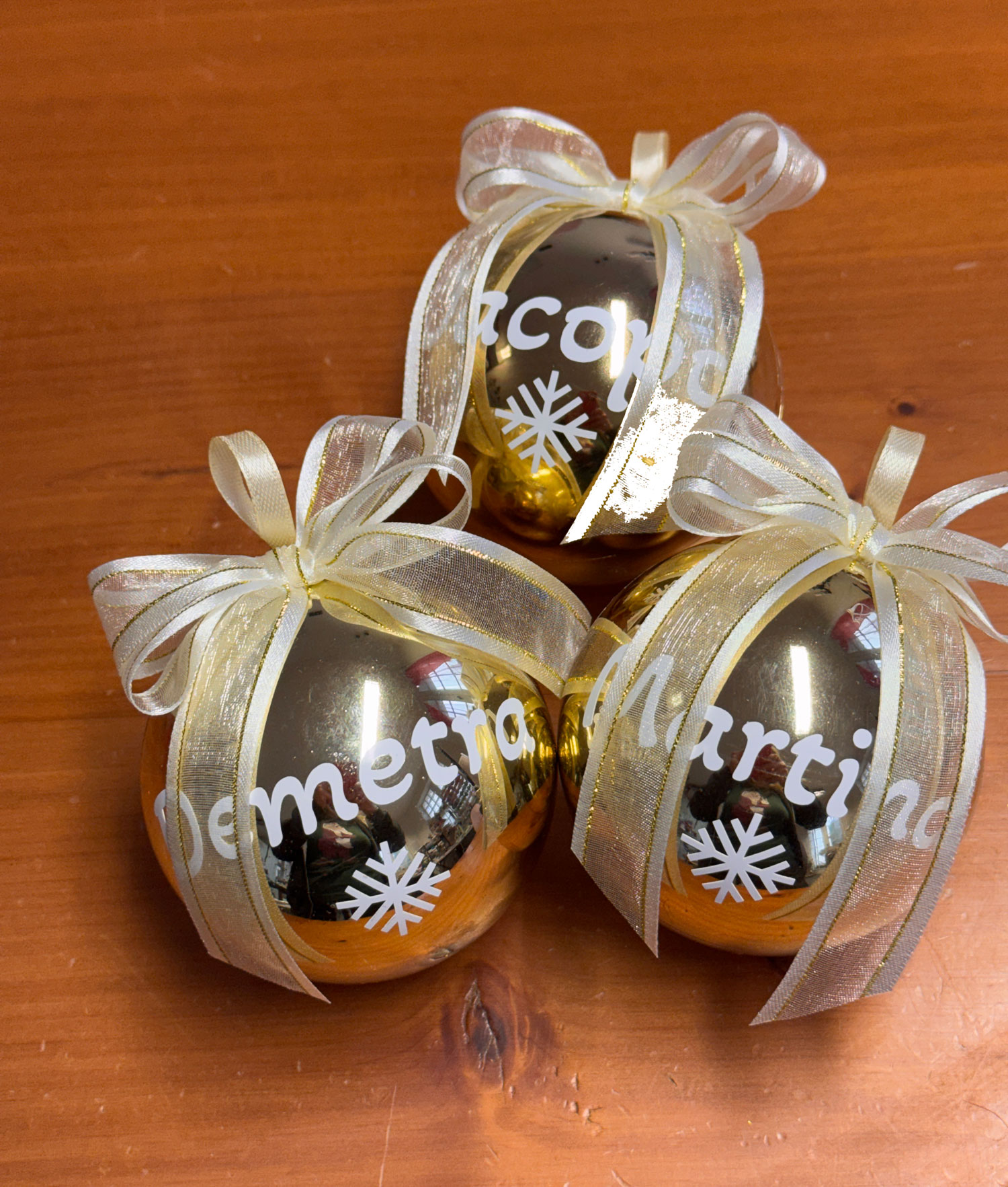 Pallina di Natale Personalizzata Oro Bianco 106 - NonSoloCerimonie.it