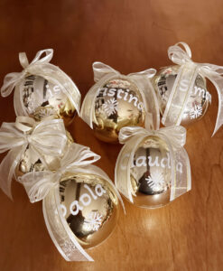 Pallina di Natale Personalizzata Oro Bianco 101 - NonSoloCerimonie.it