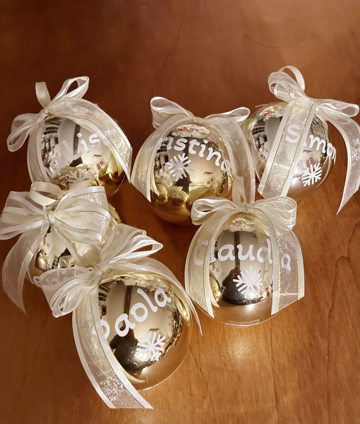 Pallina di Natale Personalizzata Oro Bianco 101 - NonSoloCerimonie.it