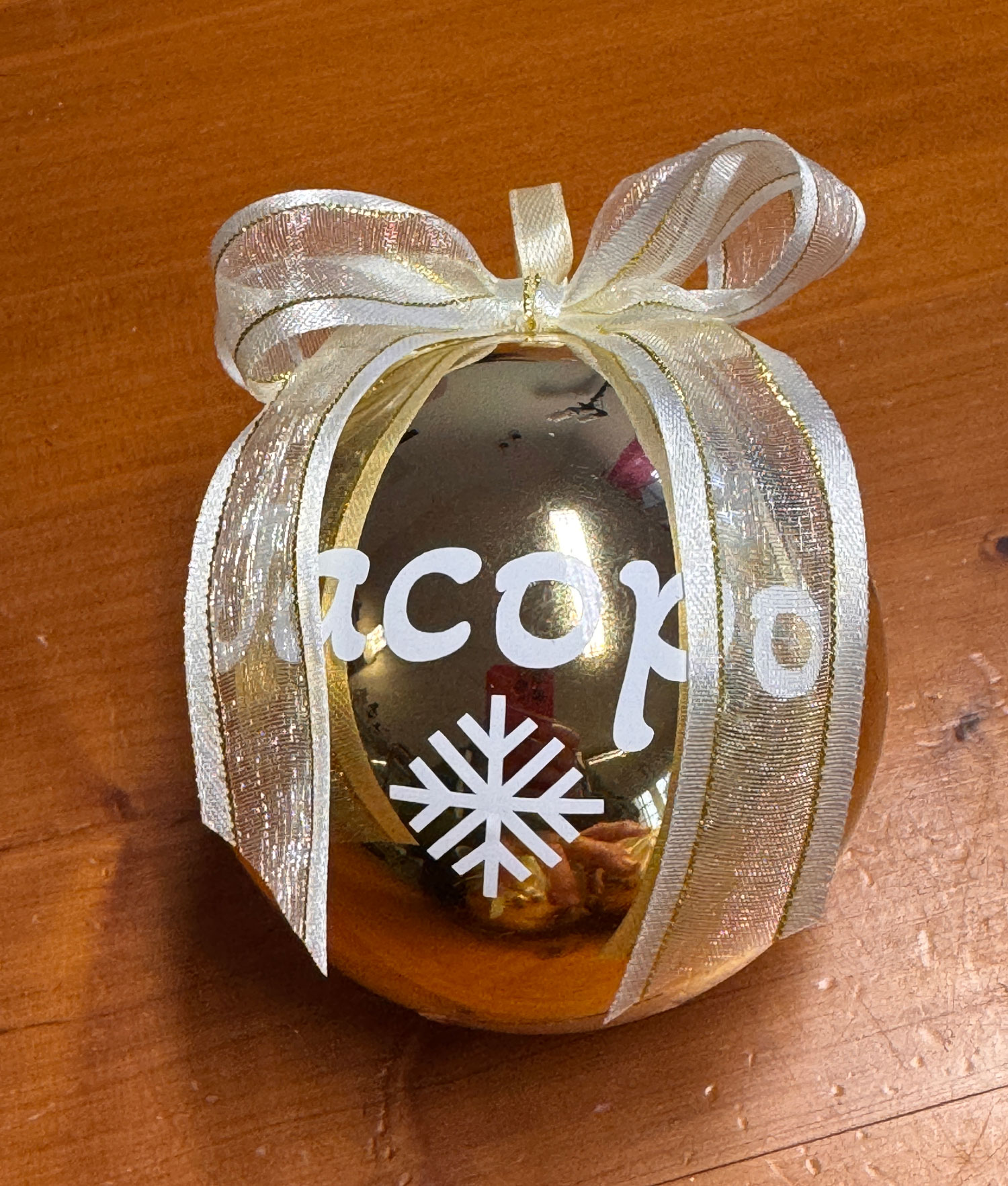 Pallina di Natale Personalizzata Oro Bianco 107 - NonSoloCerimonie.it