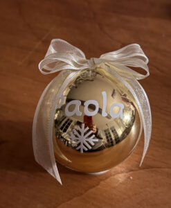Pallina di Natale Personalizzata Oro Bianco 102 - NonSoloCerimonie.it