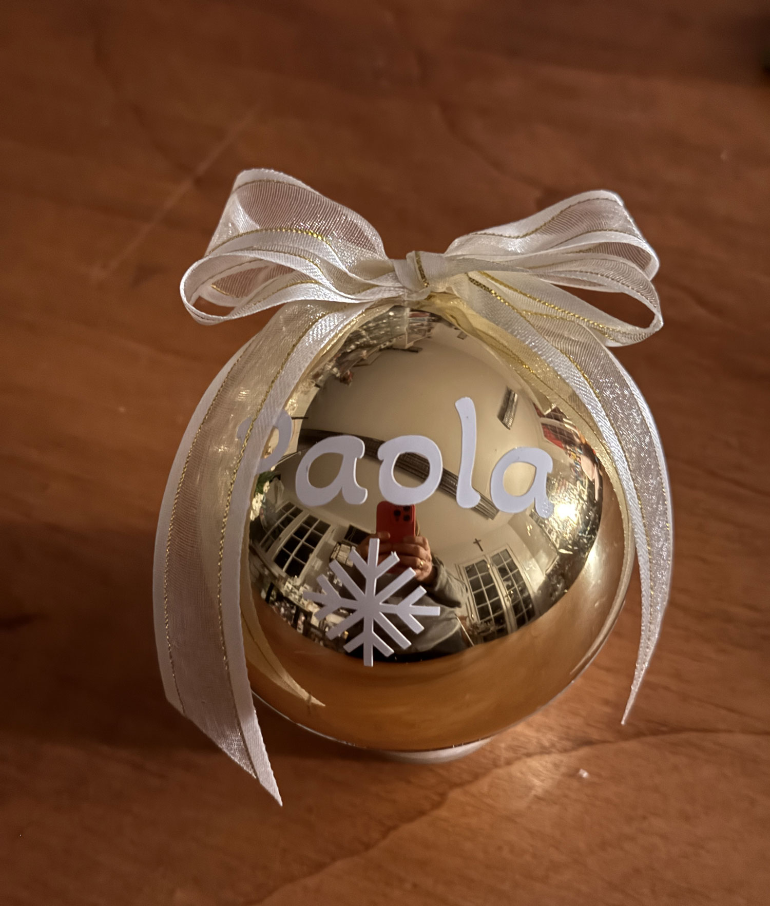 Pallina di Natale Personalizzata Oro Bianco 102 - NonSoloCerimonie.it