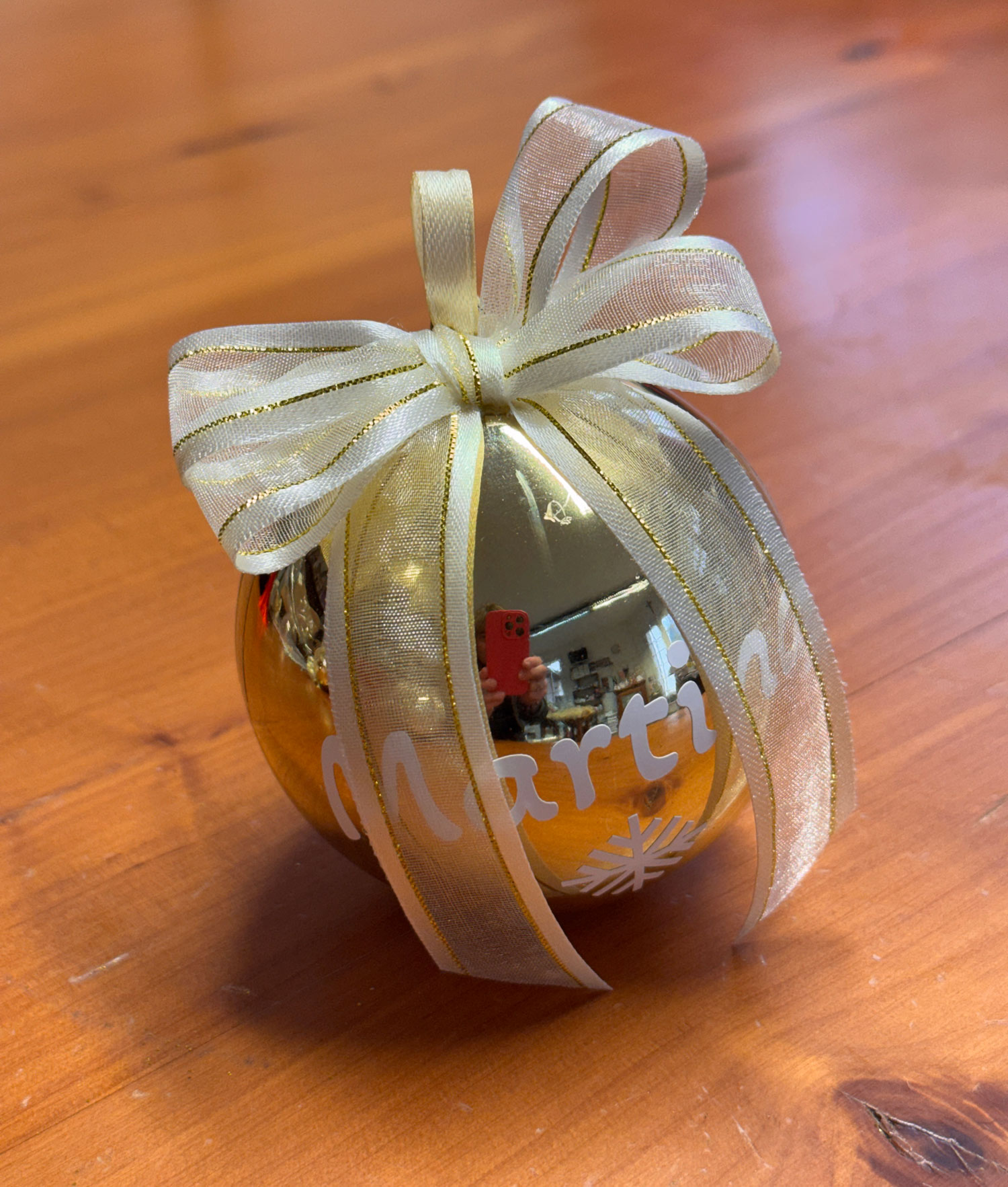 Pallina di Natale Personalizzata Oro Bianco 108 - NonSoloCerimonie.it