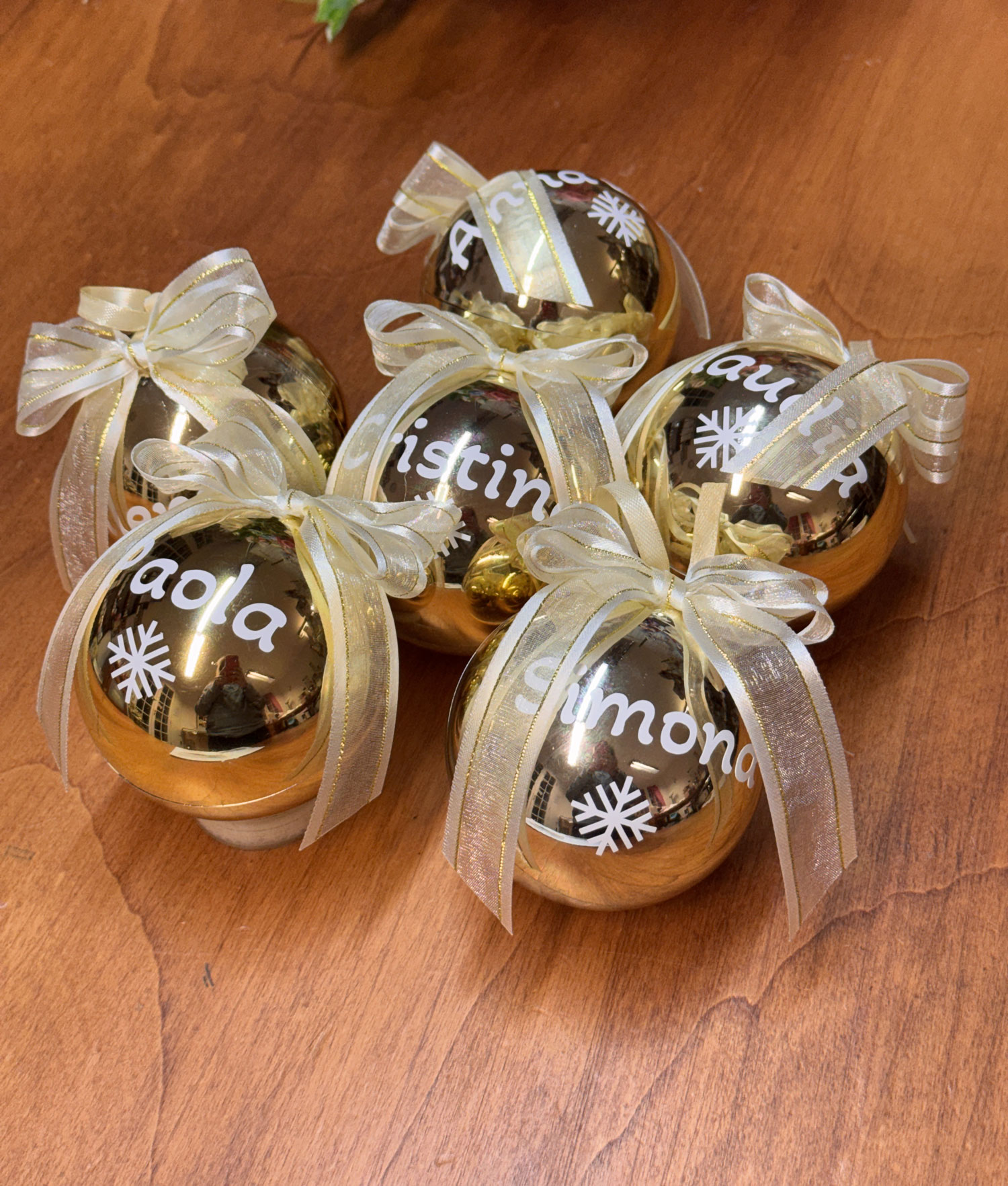 Pallina di Natale Personalizzata Oro Bianco 104 - NonSoloCerimonie.it