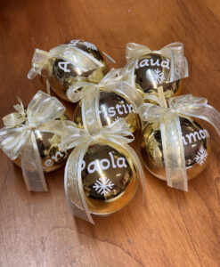 Pallina di Natale Personalizzata Oro Bianco 105 - NonSoloCerimonie.it