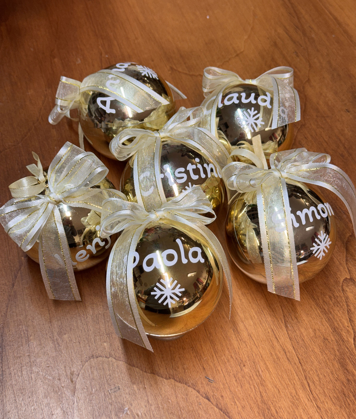 Pallina di Natale Personalizzata Oro Bianco 105 - NonSoloCerimonie.it